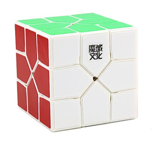 HappyToy MoYu Redi Cube Irregular Magic Cube Creative Rotation Smooth Speed Puzzle Cube Brain Teasers Educational Toy (White) + One Cube Stand or one bag randomly