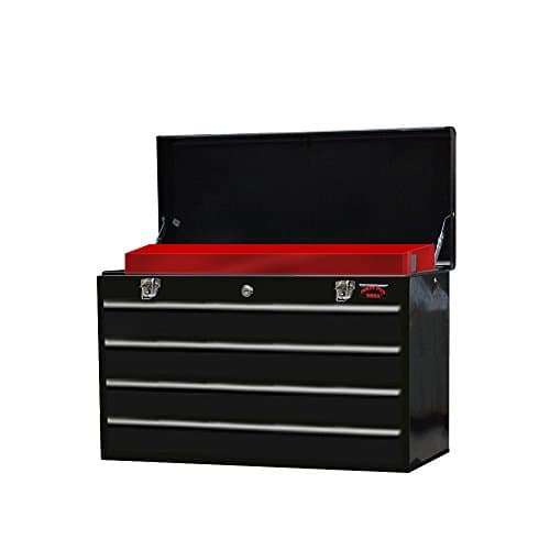 LARGE 4 DRAWER TOOL BOX LIGHTWEIGHT CHEST WITH KEY LOCK AND US BALL BEARING SLIDES DRAWERS PORTABLE