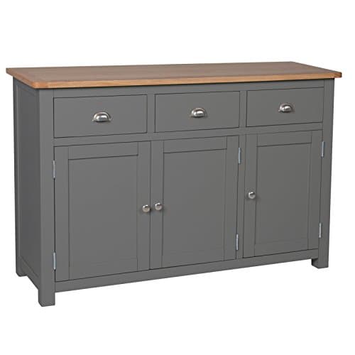 Aspen Dark Painted Oak Large Sideboard / Buffet Table / Grey Painted / Living Room / New