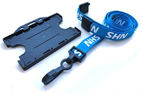 ACB Ltd NHS Value Soft Neck Strap Lanyard &amp; Double Sided Card Holder (Black)