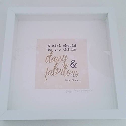 A girl should be two things Classy and fabulous coco chanel quote framed print