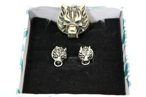 The ear and finger! Final Fantasy Cloudy Wolf cloud ring earring ring set FF7 cosplay accessories set sale Cosplay [empty edge Corps] (japan import)