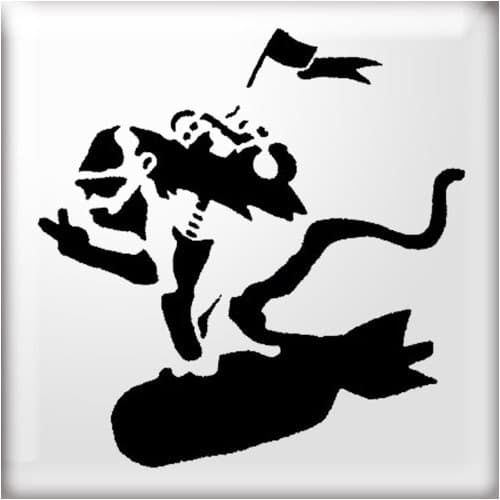 The Stencil Studio Banksy Style Bomb Monkey Reusable Stencil - Size Medium (A3) (10350M)
