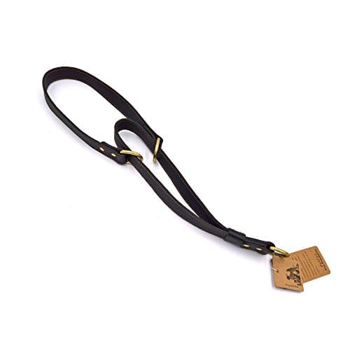 PetFun High Quality Handcrafted Adjustable Leather Leash Collar with Handle for Small Medium and Large Dogs Walking Training and Tracking