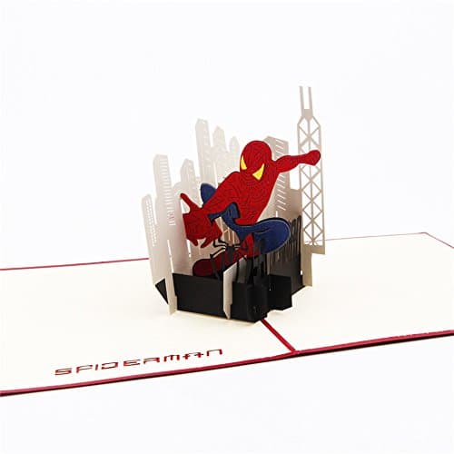 UNIQUEplus Spider Man Creative 3D Pop UP Greeting Gift Cards for Children, Birthday OR Any Occasion
