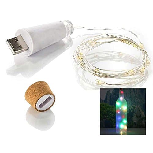 Led Bottle String Light, 1.5M Rechargeable USB Bottle Cork Wire Fairy String Light with 15 Waterproof LED Lights for Bottle DIY Decor Outdoor BBQ Gathering Party Wedding Holiday
