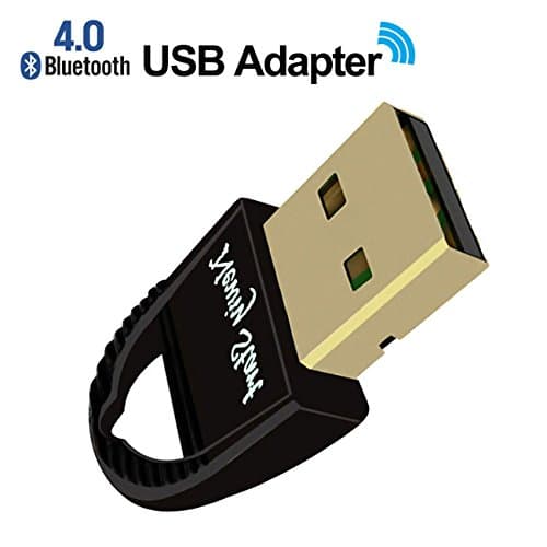 Bluetooth 4.0 USB Dongle Adapter for PC with Window 10 8.1 8 7 XP Vista [Low Energy], Plug and Play for Win 7 and above- Black