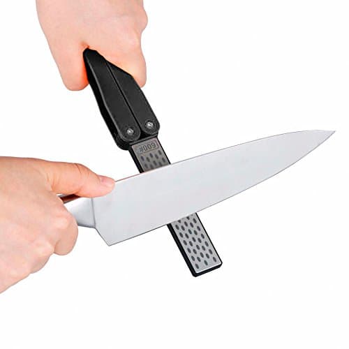 Soriace® Foldable Knife Sharpening Stone, Professional Double-sided 400#/600# Manual Knife Sharpener Whetstone with Safe Non-slip Handle, 225×30×15MM