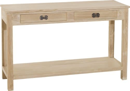 Console Light Teak 2 Drawers and Tray
