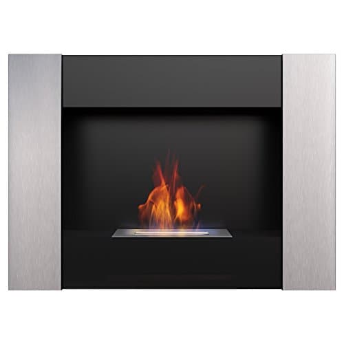 Ethanol fireplace wall fireplace Venezia II with secure burning system, TÜV certified, Colour: Silver