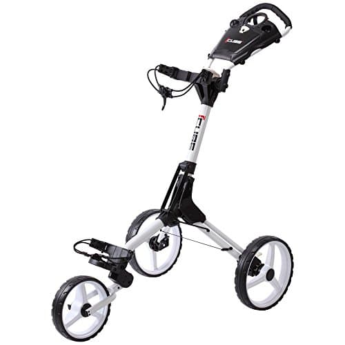 "NEW 2015" SKY MAX CUBE 3 WHEEL GOLF TROLLEY PULL / PUSH CART ALL COLOURS + GIFT (White/White)