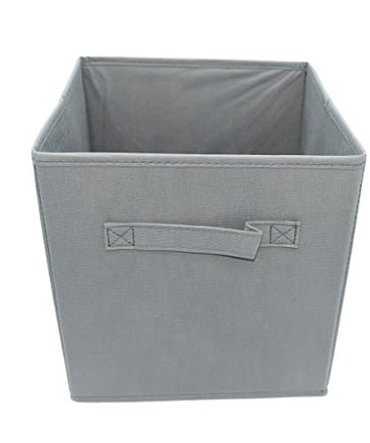 HESG Fabric Storage Cube Boxes Foldable Containers Drawers Basket Bin 10.5" X 10.5"X11.15" (Gray)