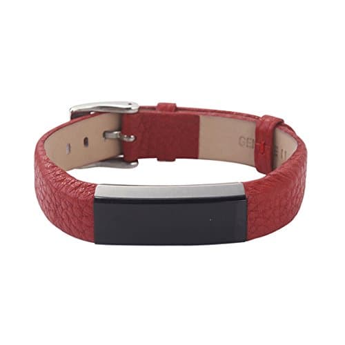 Leather Bands Strap for Fitbit Alta and Fitbit Alta HR Replacement Wristband Accessory Band Red