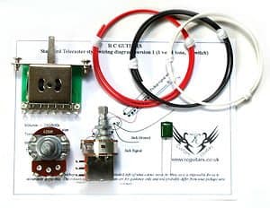 250K Telecaster Guitar Push/Pull Combo Wiring Kit Full Size Pots