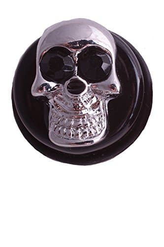 Plug Tunnel Plug Expander Crystals Black Skull Emo PL40