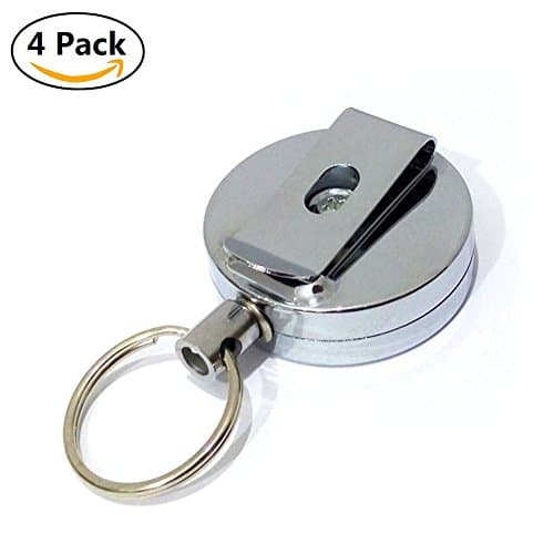 Myfei Retractable Key Ring Pull Chain, Belt Clip Card Buckles Hooks Pull Badge Key Ring Chain Clips