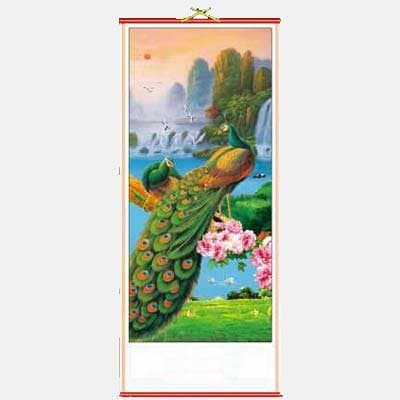 Peacock Chinese Scroll by Asia Dragon