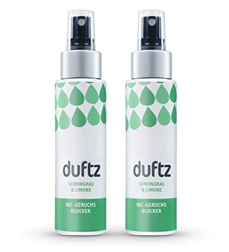 duftz® "Lemongras & Lime" WC odour blocker when using the toilet, at least 100 applications, 75ml toilet fragrance for on the move, toilet, bathroom, guest WC