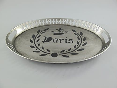 Tray iron silver L.52x39x6cm