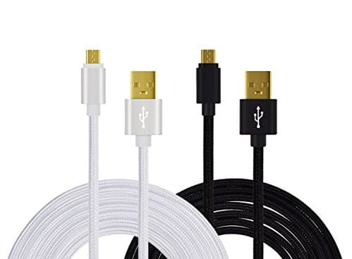 Micro USB Charger Cable, CIKOO 2 Pack 3M Nylon Braided Micro USB 2.0 Fast Charging Data Cable for Galaxy S7 S6 Edge S5 Note 5 Tab, LG, ZTE, Xbox One PS 4 Controller Huawei Xiaomi Android Devices