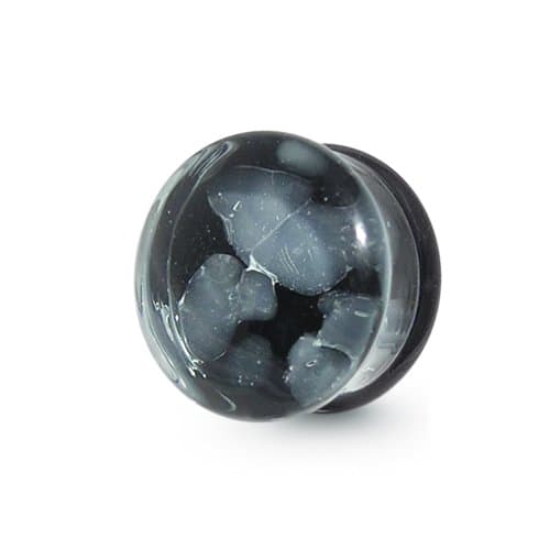 High Quality Pyrex Glass – Ear Plug (Pebble Pyrex Glass Double Flared Ear Plug) in a unique design with excellent colour Intensity For A Comfortable