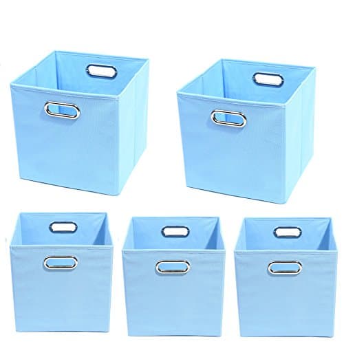 Modern Littles Organization Bundle-5 Storage Bins, Sky Blue