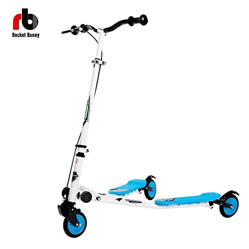 Rocket Bunny® Adjustable Small 3 Wheels Tri Slider Scooter Push Winged Scooter Tri Motion Drifter Blue Small for Age 4+