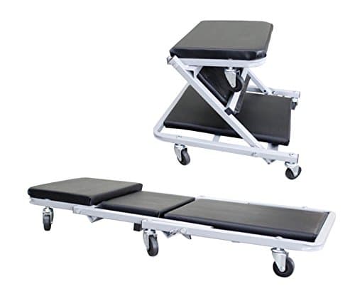 2 in 1 Rolling Board Mounting Lounger Workshop Stool