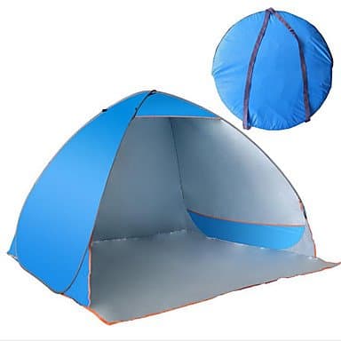 3-4 persons Camp Bed Automatic Tent Camping Tent Canvas Wateproof Ultraviolet Resistant , blue