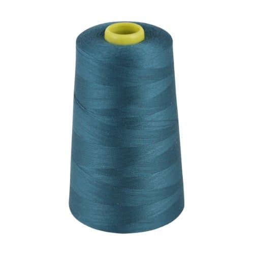 MARKETPLACE MAYHEM OVERLOCKING THREAD - POLYESTER, 100% - 4 X 5000 YARD SPOOLS - BLACK, WHITE, RED, BLUE, CREAM, NAVY, PURPLE, PINK, GREEN, GREY, BROWN, OLIVE, SKY, GOLD (TEAL 320)