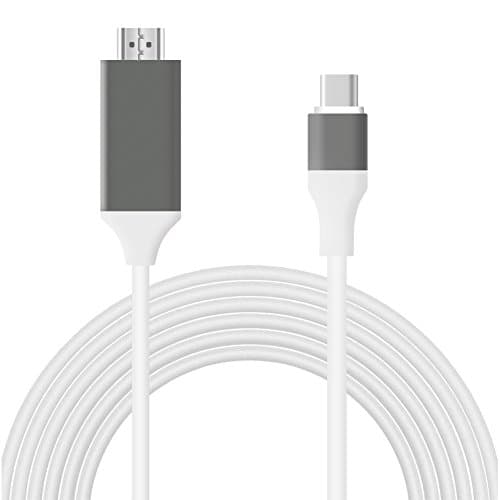 USB-C to HDMI Cable 6.6ft/2m (Thunderbolt 3 Compatible) 4K@30Hz, USB 3.1 Type-C Male to HDMI Male 4K Cable Adapter for 2016 MacBook Pro, 2015 Macbook, ChromeBook Pixel, Samsung Galaxy S8/S8 Plus