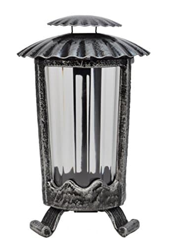 Paul Jansen Grave Light Round Plastic Container &amp; Lid and 3 Curved Feet Height 23 cm, Black/Silver