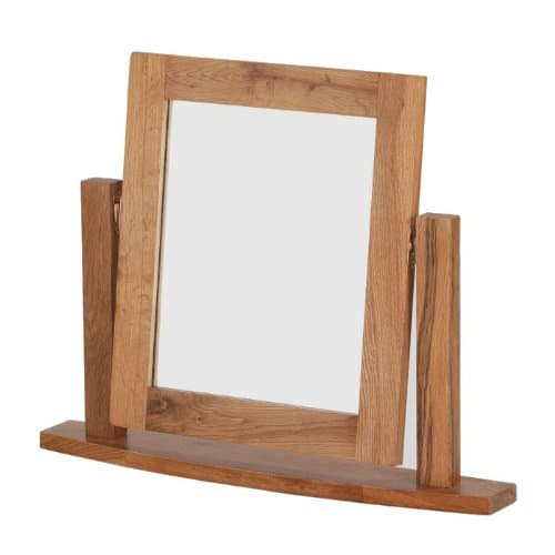 Rustic Oak Dressing Table Vanity Mirror - Furniture
