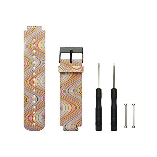 Colorful Replacement Silicone Bands for Garmin Vivoactive (No tracker, Replacement Bands Only) (Multi-Color-6)