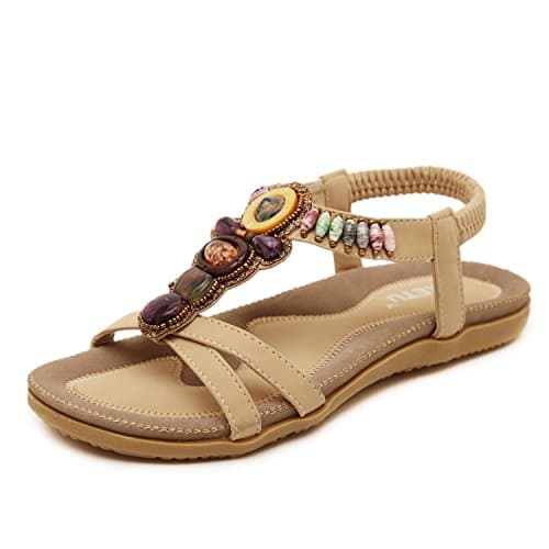 Women's Bohemian Beaded Ankle Strap Sandals