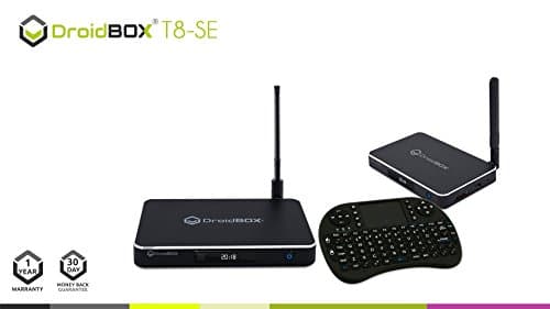 DroidBOX™ T8-SE with i8 Mini-Keyboard Android 7.1.2 Nougat Powered Mini Computer LibreELEC 8 Amlogic Smart TV BOX Chipset S905X GPU Mali-450MP 2GB RAM 32GB ROM 4K UltraHD 5dB Wi-Fi Antenna [W.i8]