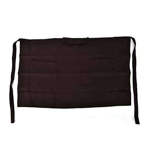 Auter(TM) Unisex Kitchen Bow Short Apron Bar Pub Server Waiter Waitress 2 Pockets Apron