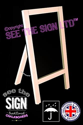 Single Sided White 80cm x 40cm Waterproof A Frame Sandwich Board Sign Menu Chalkboard On Street Advertising Blackboard Pavement Display