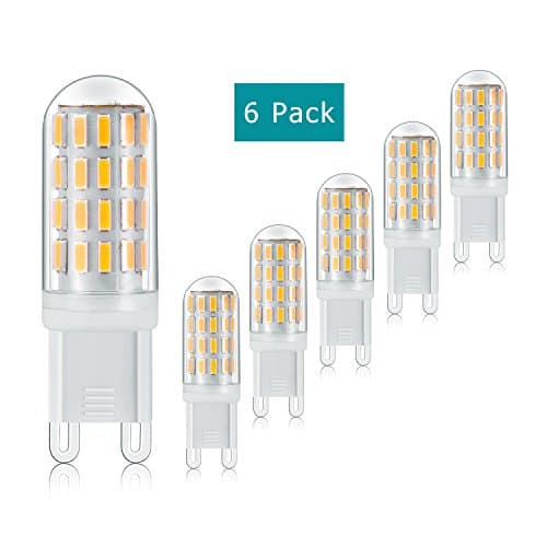 G9 LED Light Bulbs, 6 Pack, 3W (35W Halogen Equivalent), Warm White 3000K, AC100-265V 380LM 80RA No dimmable