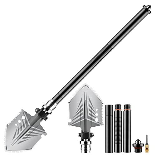 LQQAZY Outdoor Engineering Shovel Multi-function Foldable Thickened Wall Survival Camping Equipment Self-defense Shovel