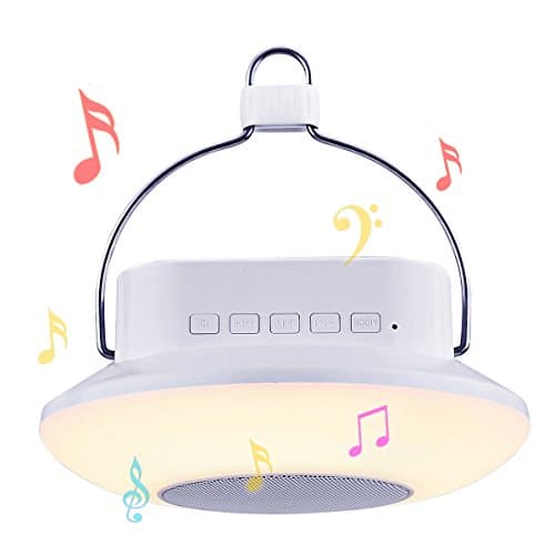 Portable Tent Light，Camping Lantern with Bluetooth Speakers, LED Bedside Lamp Alarm Clock Night Light