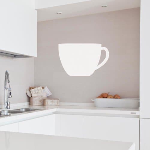 Supertogether Regular Version 3 Coffee Cup Dry Wipe Whiteboard Kitchen Fridge Memo Board Wall Sticker, White