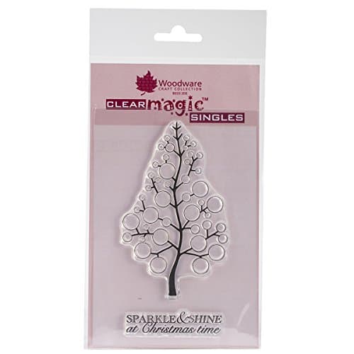 Woodware Jane Gill Clear Magic Stamp-Bubble Bloom-Festive Tree, A6