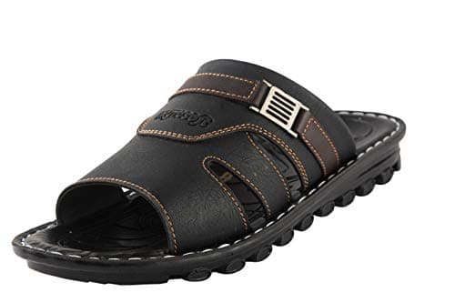 Myrosoft Men's Office Chappal Black