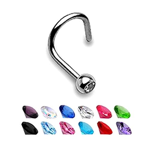 KULTPIERCING Pack of 11 Corkscrew Nose Studs