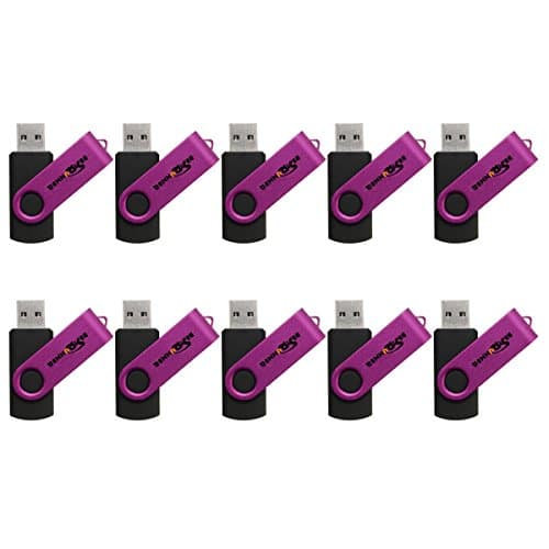 BESTRUNNER 10Pcs 8GB Swivel USB 2.0 Flash Drive Memory Stick Foldable Storage Thumb U Disk Gift Purple