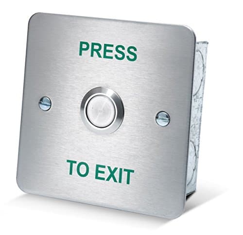 Amalocks DRB002F-PTE PRESS TO EXIT Button Round Raised Push Switch for Door Release and Access Control