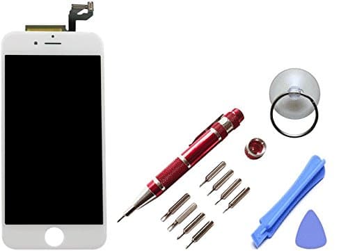 iPhone 6s LCD Display and Touch Screen Digitizer Assembly. Replacement Screen and Premium Tool Kit. White