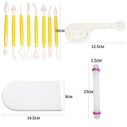 11 Pcs Cookie Cutter Modelling Tool Icing Smoother Palette Knife Roll Bar Marzipan Fondant cakes cake AU001