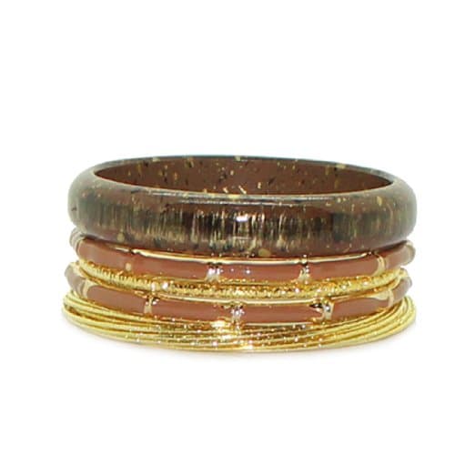 BANGLE SET (Over 20 Pieces): Womens Stackable Plastic &amp; Metal Bangle / Bracelet Set